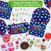 DYLIVeS Colorful Dots Birthday Party Plates and Napkins Set,Rainbow Polka Dots Birthday Party Decorations Disposable Tableware Set - 4 of 4