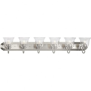 Progress Lighting, Calhoun Collection, 6-Light Vanity Light, Brushed Nickel, Clear Glass Shades, Material: Steel - 1 of 1