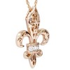 Pompeii3 1/10ct Vintage Fleur De Lis Pendant 14K Rose Gold 1" Tall - 2 of 4