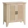 Set of 2,  Rattan Storage Cabinet with Doors and Shelves, Sideboard Entryway Console Cabinet, Wood Furniture with Storage for Kitchen and Entryway - 3 of 4