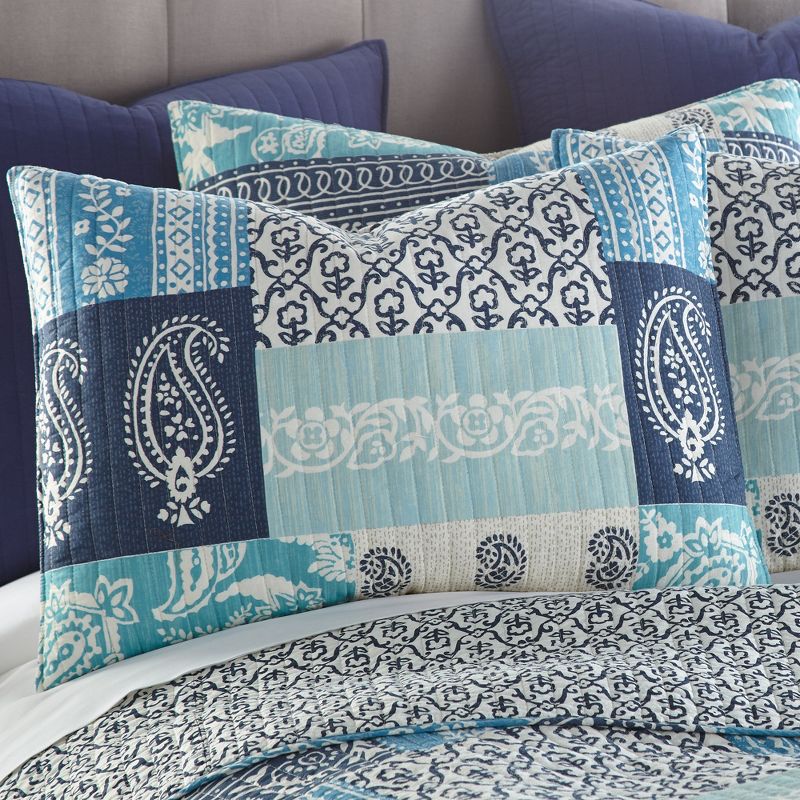 Chandra Printed Patchwork Quilt and Pillow Sham Set - Levtex Home, 3 of 6