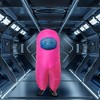 Amongst Us Imposter Sus Crewmate Inflatable Adult Costume Pink | Standard - image 3 of 4