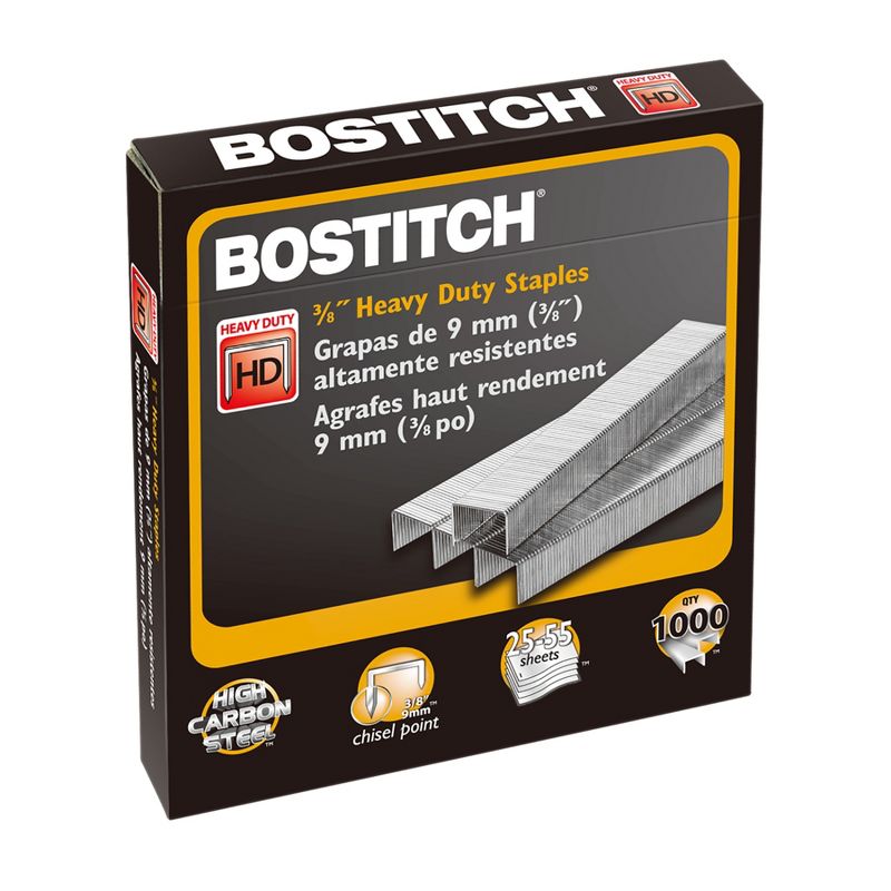 Bostitch Premium Heavy Duty Staples, 3/8", 1000 Per Pack, 3 Packs, 3 of 5