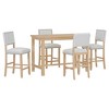 5 Piece Counter Height Dining Set with Table and 4 Upholstered Chairs, Classic Elegant - 4 of 4