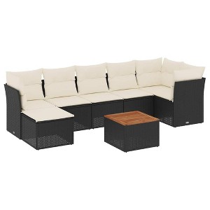 vidaXL Garden Sofa Set Black PE rattan Large Modular Garden Sofa Set - 1 of 4