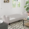 Emma and Oliver Plush Padded Upholstered Split Back Sofa Futon with Vertical Channel Tufting and Wooden Legs - image 4 of 4