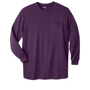 KingSize Men's Big & Tall Shrink-Less Lightweight Longer-Length Long-Sleeve Crewneck Pocket Tee - 1 of 4