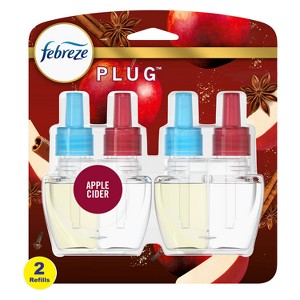 Febreze Plug Dual Air Freshener Refill - Baked Cinnamon Apples - 0.87 fl oz/2ct - 1 of 4
