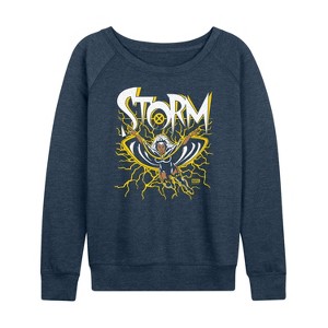 Women's - Marvel - X-Men Storm Lightning Lightweight French Terry Wide Neck Long Sleeve Shirt - 1 of 4