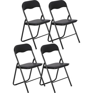 Folding Chairs, Outdoor & Indoor Event Portable Metal Folding Chairs with Cushion, Non-Slip Feet Pads Stackable Chairs - 1 of 4