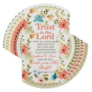Dicksons Trust in The Lord Peach Floral 4 inch Paper Pocket Card Bookmark Pack of 12 - 1 of 4