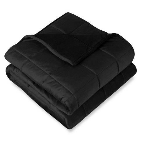 12 Lb 48 X 72 Weighted Blanket Minky Fleece Black By Bare Home Target