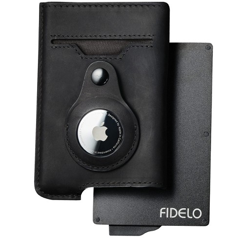 Fidelo Hybrid Minimalist Mens Wallet With Airtag Button Holder With Rfid  Blocking & Money Clip With Airtags Smart Holder, Black : Target
