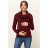Hello Miz Women's Cowl Neck Long Sleeve Maternity Knit Sweater Top - 3 of 4