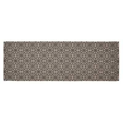 Custom House Black Tan Jacquard Runner 12x36