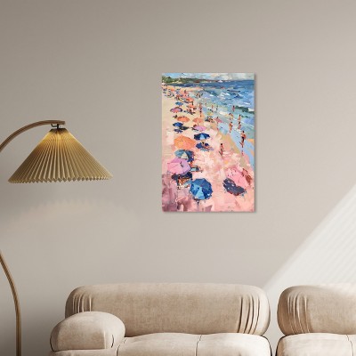 Colorful Coastal Beach Scene Canvas Wall Art, 20" x 30"
