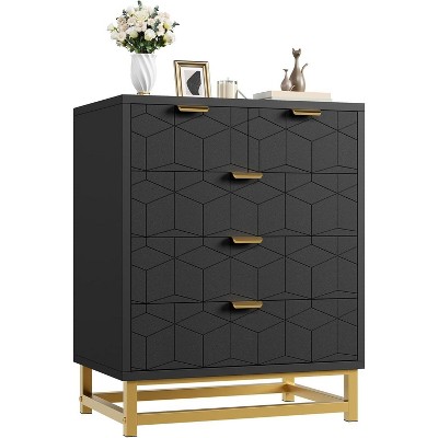 5 Drawer Dresser for Bedroom, Chest of Drawers with Metal Base, Modern Dresser Chest Cabinet Organizer