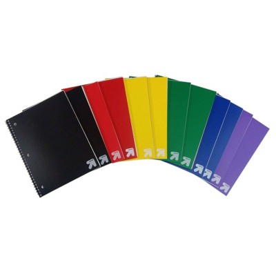 12pk 70 sheet Wide Ruled 1 Subject Spiral Notebook Assorted Colors- up & up™