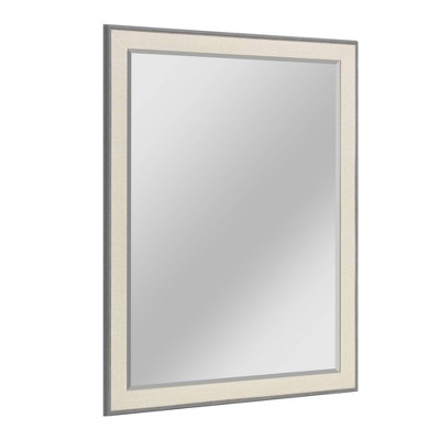 35.5" x 45.5" Textured Mat Liner Frame Mirror Gray - Head West