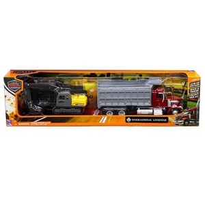 New Ray 1:43 International Lonestar Dump Truck with Excavator – Long Haul Truckers - 1 of 3