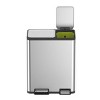 EKO 30L+20L Ecocasa Recycle Dual Compartment Step: Stainless Steel Indoor Trash Can, Silver, 50L Capacity - 4 of 4