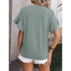 Womens Summer Tops Crewneck Ruffle Short Sleeve Tee Shirts Casual Babydoll Blouses - 3 of 4