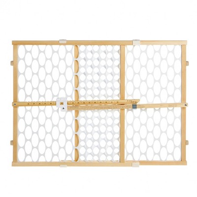 Toddleroo by North States Quick Fit Oval Mesh Baby Gate - Natural Wood - 26"-42" Wide