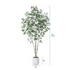 DR.Planzen 5-7FT Artiicial Ficus Tree with Round White Planter, Pre Potted Faux Plant for Indoor Home Decor - 3 of 4