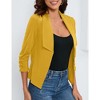 Whizmax Women's 3/4 Sleeve Blazer Casual Open Front Cardigan Shrugs Ruched Sleeve Office Cropped Blazer Jacket - 4 of 4