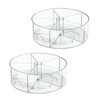 LunaLulinlk 11.5"" Round Lazy Susan Clear Plastic Divided Turntable - 2 of 4