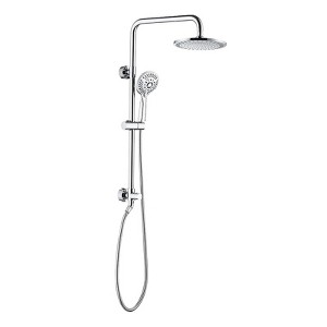 BRIGHT SHOWERS Rain System with 9" Rainfall Shower Head, Handheld Spray, Height Adjustable Holder, Solid Brass Rail, and 60" Stainless Steel Hose - 1 of 4