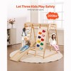 VEVOR Indoor Jungle Gym, 7-in-1 Toddler Indoor Playground, 47.2 x 58 x 56 inch, with Wood and Rope Ladder, Net Ladder, Swing, Wood Color - 3 of 4