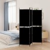 vidaXL 3-Panel Room Divider in Black - Versatile, Durable and Foldable Fabric Screen for Privacy and Sunlight Blockage - 2 of 4