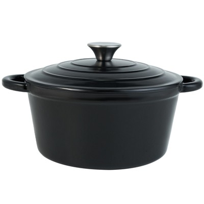 SEVOBAL Pots and Pans Dutch Oven Pot with Lid Non Stick Enameled Cast Iron Dutch Oven Oven Safe Ceramic Cookware, Black, 10.63"*9.45"*3.94"