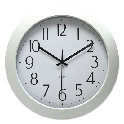 Universal Deluxe Whisper Quiet Clock 12" White 1 AA Battery 10461