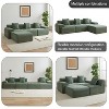 GDFStudio Ulina 114'' 4-Seater Inlaid Structural Corduroy Upholstered Sectional Sofa with 1 Ottoman and 3 Pillows - 4 of 4