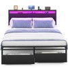 Aheaplus Platform Bed with Hidden Drawers, Storage Headboard, LED Light, and Charge Station - 2 of 4