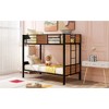 Twin Over Twin Bunk Bed with Safety Rail and Built-in Ladder for Bedroom - 3 of 4