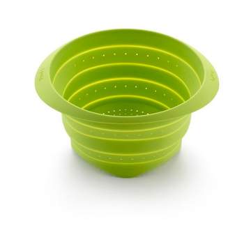 Lekue 9 Inch Silicone Collapsible Colander, Green