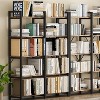 Aoxun 5-Tier Brown Metal Frame Bookshelf, Industrial Storage Rack with Wood Shelves, Freestanding Organizer for Living Room or Home Office - 3 of 4