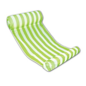 Swim Central 51.75" Striped Water Hammock 1-Person Swimming Pool Lounger - Green/White - 1 of 3