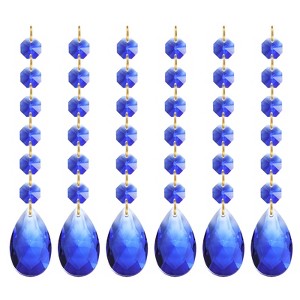 Unique Bargains Crystal Pendants Teardrop Beads for DIY Lamp Arts Crafts Decoration 6 Pcs - 1 of 4