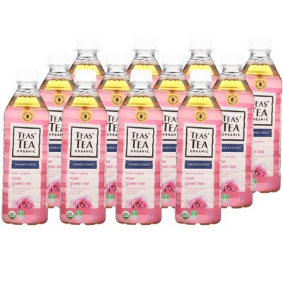 Teas' Tea Organic Unsweetened Rose Green Tea - Case Of 12/16.9 Oz