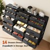 14 Drawers Dresser with Power Outlets and Led Lights,Fabric Dressers with Shelves and Side Pocket - 4 of 4