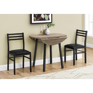 NicBex 3-Piece Vintage Round Dining Table Set & Upholstered Chairs for Kitchen,Restaurant,Modern Dinette Set with Drop Leaf Design - 1 of 4