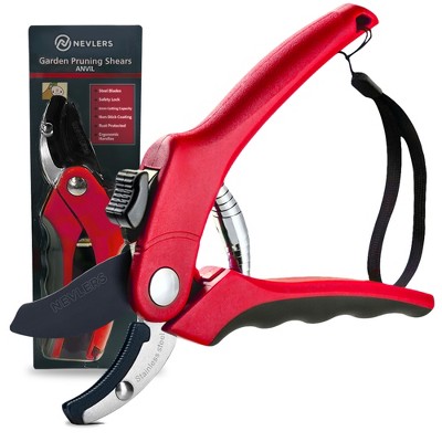 Nevlers Anvil Garden Shear Pruners - Stainless Steel Blades