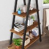 Hooseng 4-Tier Industrial Ladder Bookshelf, Narrow Ladder Shelf, Tall Standing Bookshelf,  A-Shaped Standing Bedroom Ladder Shelf - 3 of 4