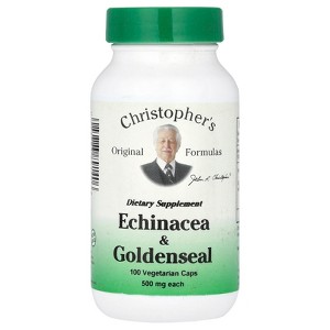 Christopher's Original Formulas Echinacea & Goldenseal, 100 Vegetarian Caps (500 mg per Capsule) - 1 of 2