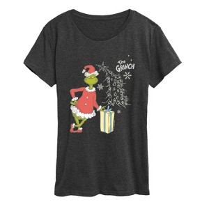 Women's - Dr. Seuss - Grinch Present Short Sleeve Graphic T-Shirt - 1 of 4