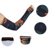 Unique Bargains Basketball Sports Camouflage Cooling Arm Elbow Compression Sleeve Green Orange Blue 1 Pair - 4 of 4